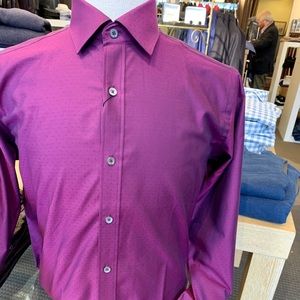 NWT Bugatchi Classic Fit Button Down Shirt in Wine